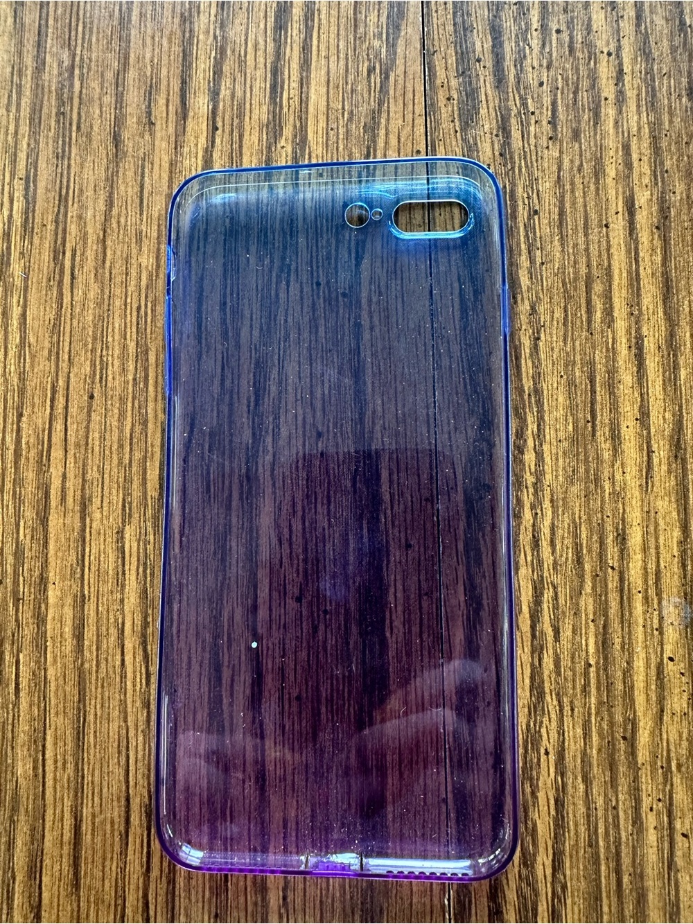 Purple Gradient Clear TPU Phone Case for Dual-Camera Smartphones